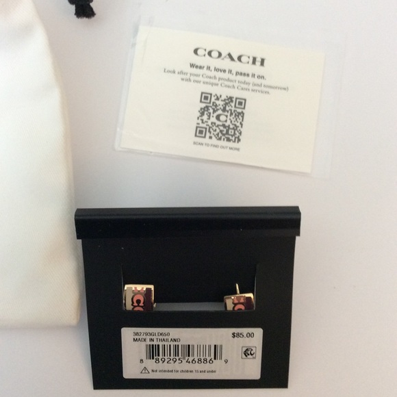 Coach Signature C Huggie Earrings NWT - Picture 6 of 6